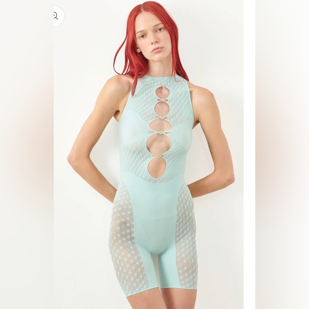 Poster Girl Jetta Jumpsuit Color: Soft Turquoise